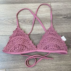 Xhilaration Crochet String Tie Bikini Top Medium